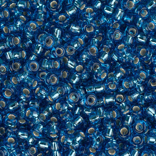 11/0 Miyuki Seed Beads #25 Silver Lined Capri Blue 24g