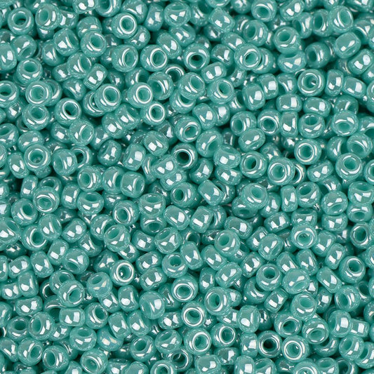 15/0 Miyuki Seed Beads #0435 Opaque Turquoise Green Luster 22g