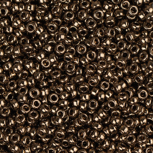 15/0 Miyuki Seed Beads #0457 Metallic Opaque Bronze 22g