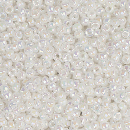 15/0 Miyuki Seed Beads #0471 White Pearl AB 22g