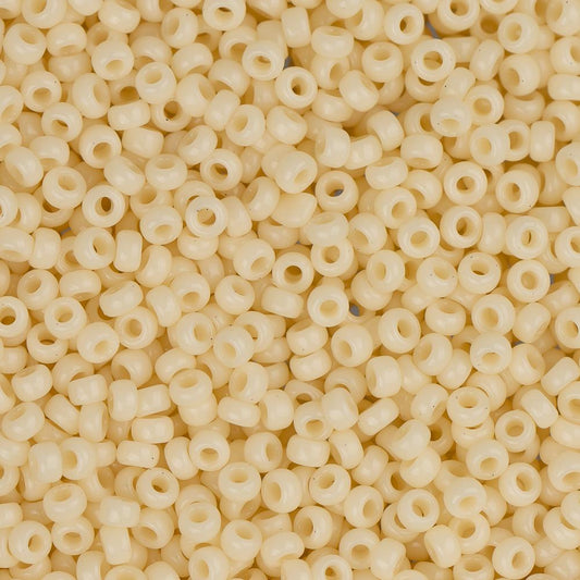 15/0 Miyuki Seed Beads #0492 Opaque Dark Cream 22g