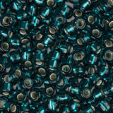 8/0 Miyuki Seed Beads #30 Silver Lined Dark Teal 22g