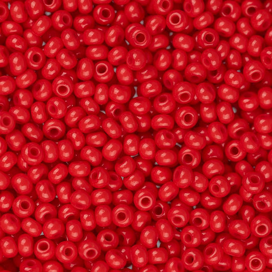 11/0 Czech Seed Beads #34913B Opaque Medium Red 250g