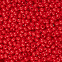 11/0 Czech Seed Beads #34913 Opaque Medium Red 23g