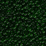 11/0 Czech Seed Beads #34930 Transparent Medium Green 23g