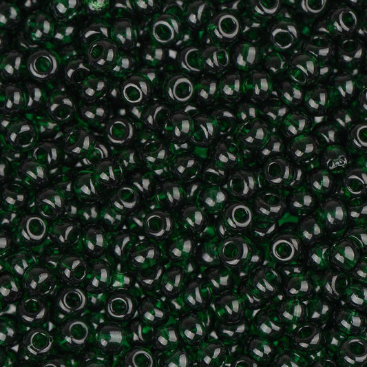 11/0 Czech Seed Beads #34931 Transparent Dark Green 23g