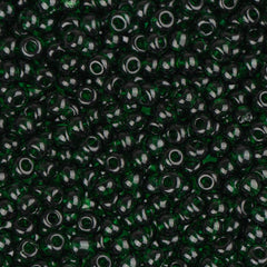 11/0 Czech Seed Beads #34931 Transparent Dark Green 23g