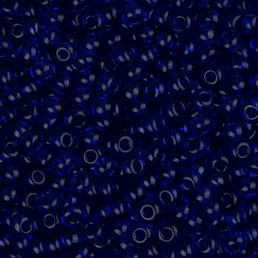 11/0 Czech Seed Beads #34939 Transparent Royal Blue 23g