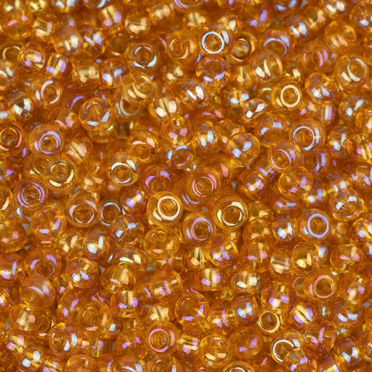 11/0 Czech Seed Beads #34944 Transparent AB Topaz 23g