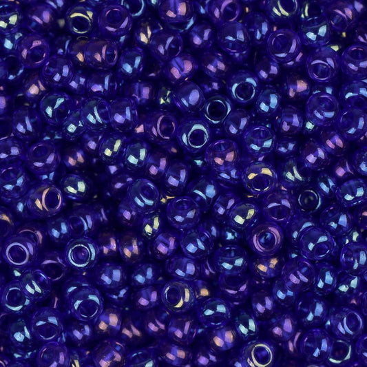 11/0 Czech Seed Beads #34945 Transparent AB Navy 23g