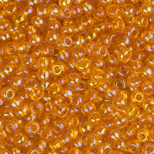 11/0 Czech Seed Beads #34949 Transparent AB Orange 23g