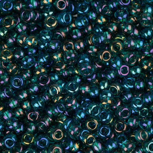 11/0 Czech Seed Beads #34950 Transparent AB Teal 23g