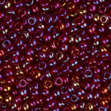 11/0 Czech Seed Beads #34953 Transparent AB Red 23g