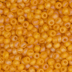 11/0 Czech Seed Beads #34967 Transparent Matte AB Light Orange 23g