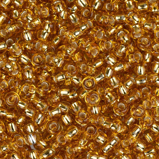 11/0 Czech Seed Beads #34976 Silver Lined Gold 23g