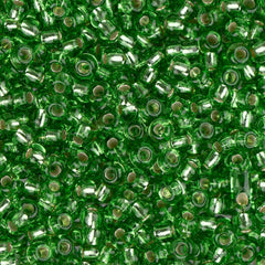 11/0 Czech Seed Beads #34980 Silver Lined Lime Green 23g