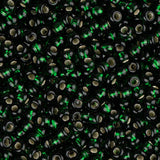 11/0 Czech Seed Beads #34981 Silver Lined Dark Green 23g