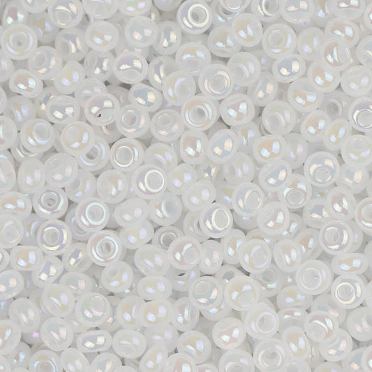 11/0 Czech Seed Beads #35012 Opaque AB White 23g