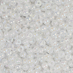 11/0 Czech Seed Beads #35012 Opaque AB White 23g