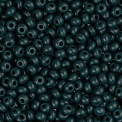 11/0 Czech Seed Beads #35061 Opaque Dark Green 23g