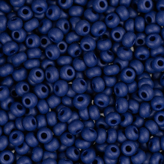 11/0 Czech Seed Beads #35062 Opaque Matte Navy 23g