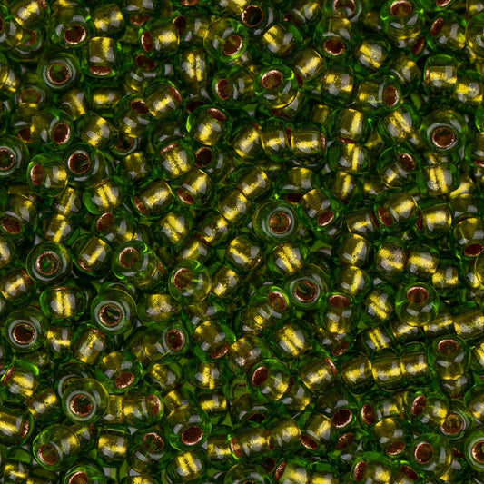 11/0 Czech Seed Beads #35077 Copper Lined Green 23g