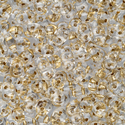 *Czech Superduo Beads Bronze Lined Crystal 22g