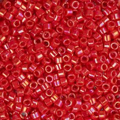 11/0 Delica Bead #0159 Opaque Red Coral AB 5.2g