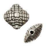 Metal Rhombus Beads 11mm Antique Silver 10/pk