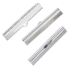 35mm Silver Ribbon Ends 10/pk