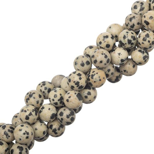 Dalmation Jasper Beads 8mm Round (Natural) 15-16" Strand
