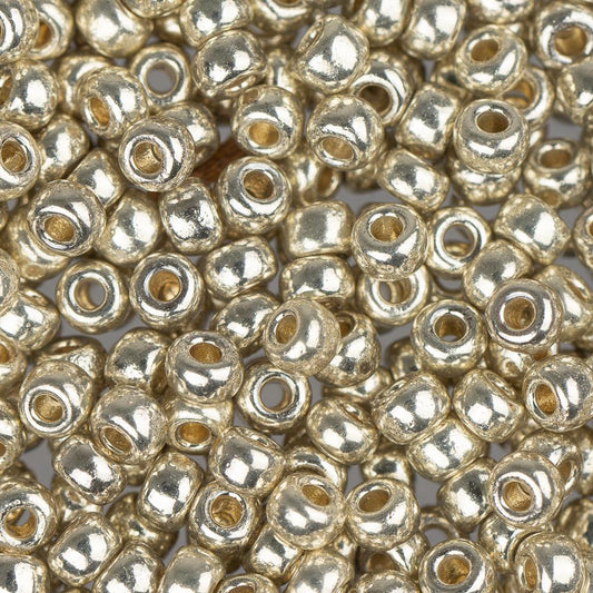 8/0 Miyuki Seed Beads #4201 Duracoat Galvanized Silver 22g