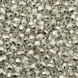 Faceted Plastic Beads 4mm Metallic Silver 1000/pk