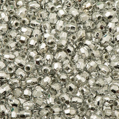 Faceted Beads 4mm Plastic 1000/pk - Silver