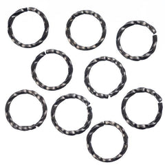 8mm Gunmetal Twisted Jump Rings 100/pk