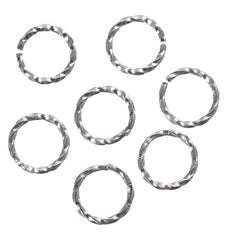 8mm Nickel Twisted Jump Rings 100/pk