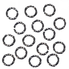 6mm Gunmetal Twisted Jump Rings 100/pk