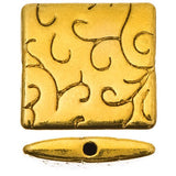 Metal Square Beads 15mm Antique Gold 5/pk