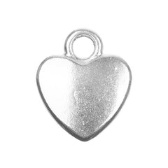 1/2" Silver Heart Charm 5/pk