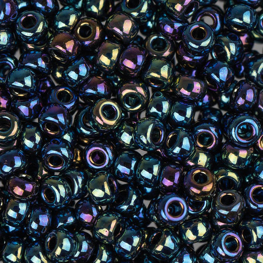 8/0 Miyuki Seed Beads #455 Metallic Purple Green Iris 22g