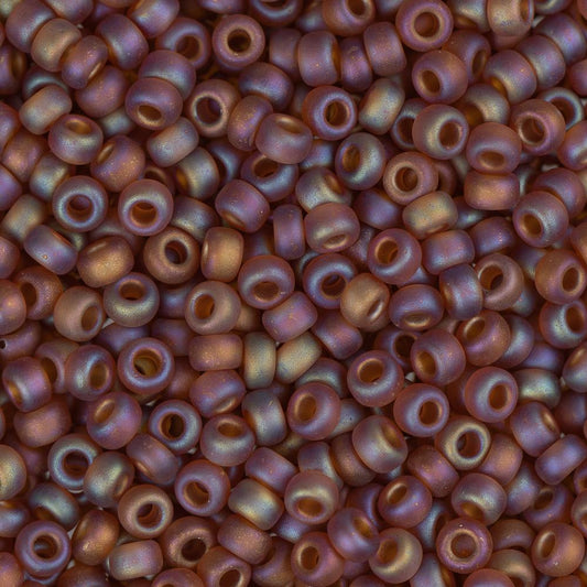 11/0 Miyuki Seed Beads #0134FR Dark Topaz AB Matte 22g