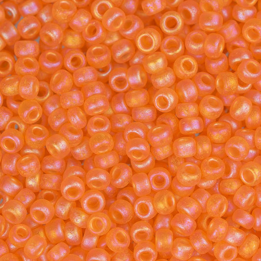 11/0 Miyuki Seed Beads #0138FR Orange AB Matte 22g