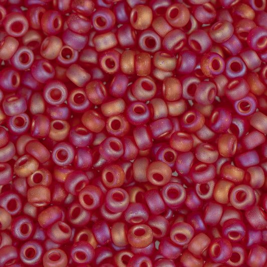 11/0 Miyuki Seed Beads #0141FR Ruby AB Matte 22g