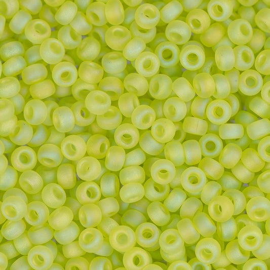 11/0 Miyuki Seed Beads #0143FR Chartreuse AB Matte 22g