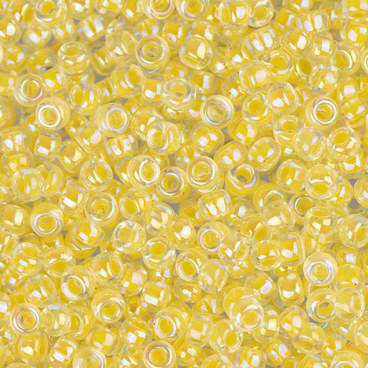 11/0 Miyuki Seed Beads #0273 Pale Yellow Lined AB 22g