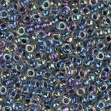 11/0 Miyuki Seed Beads #0283 Dark Blue Lined AB 22g