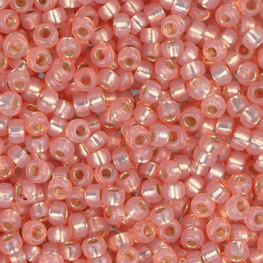 11/0 Miyuki Seed Beads #0642 Salmon Silver Lined Alabaster 22g