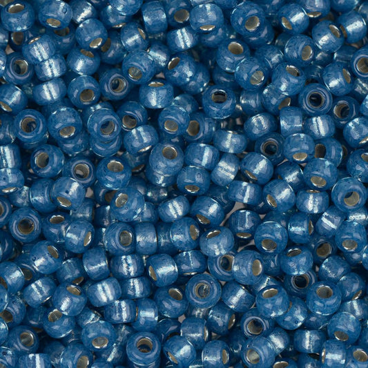 11/0 Miyuki Seed Beads #0648 Denim Blue Silver Lined Alabaster 22g