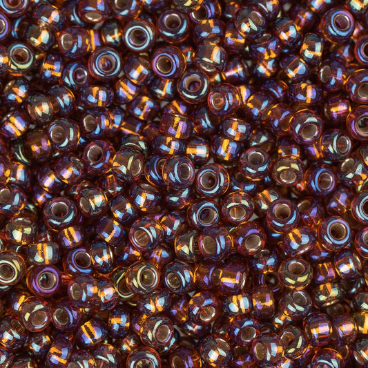 11/0 Miyuki Seed Beads #1005 Silver Lined Dark Topaz AB 22g