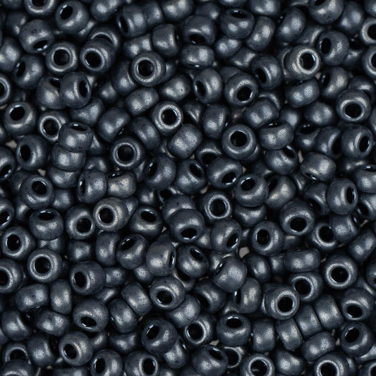 11/0 Miyuki Seed Beads #2011 Gunmetal Matte Metallic 22g